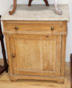 A Victorian marble-topped pine washstand W.61cm