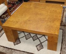 A contemporary pollard oak square coffee table W.90cm