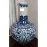 A Chinese blue and white vase