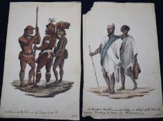 GKW (19th century), two watercolours, Natives of the Island of Fernando and Mohammed Sitky, a