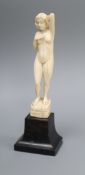 A Dieppe carved ivory figure of a girl height 15cm