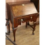 A small George I style walnut bureau W.70cm