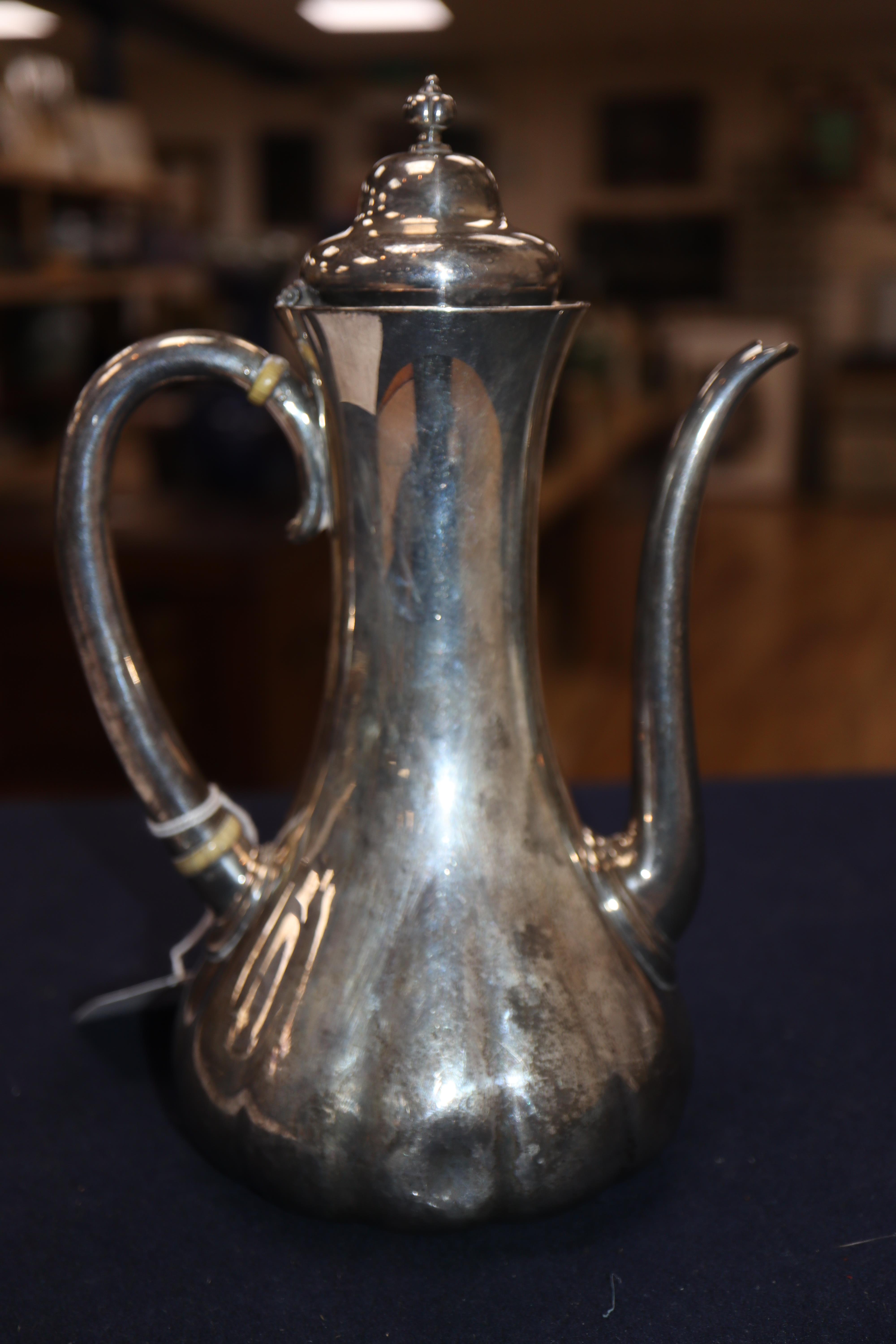 A late 19th century Tiffany & Co sterling hot water pot, engraved with ornate monogram, 22.5cm, - Image 2 of 6