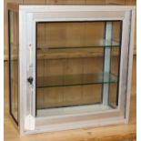 An aluminium and glass table-top display cabinet W.43cm