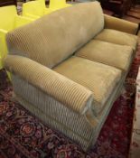 A three seater upholstered sofa bed with metal action by Wesley Barrell 196cm