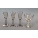 Three late 18th / early 19th century ale glasses and a rummer