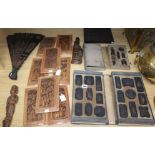 A collection of Chinese carvings and ink stones