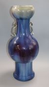 A large 19th century Chinese flambe vase height 57cm