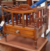 A Regency mahogany four division Canterbury W.48cm