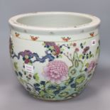 A late 19th century Chinese famille rose jardiniere height 31cm