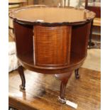 A 1920's piecrust mahogany revolving bookcase Diameter 52cm