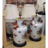 A Chinese 'armorial' vase lamp