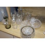 A quantity of assorted glassware tallest 34cm