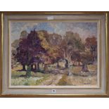 § Ronald Ossory Dunlop (1894-1973), oil on canvas, 'Autumn trees', signed, 55 x 75cm