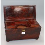 A George III mahogany tea caddy length 33cm