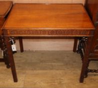 A Georgian style mahogany silver table W.78cm