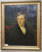 19th century English School, oileograph, Portrait of a gentleman, 75 x 62cm 30 x 25in.