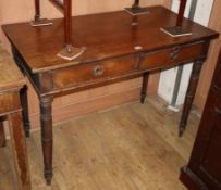 An early Victorian mahogany two drawer side table W.105cm