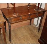 An early Victorian mahogany two drawer side table W.105cm