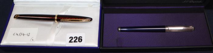 Two boxed fountain pens; Waterman & Dupont