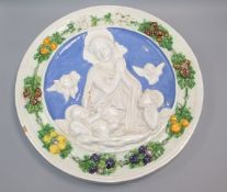 A Cantagalli maiolica roundel diameter 37cm