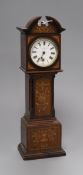 An Edwardian mahogany and marquetry miniature longcase timepiece, by W T & Co height 32cm