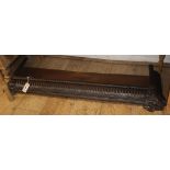 A Victorian cast iron fender W.118cm