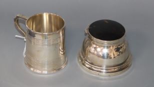 An Edwardian silver christening mug, Goldsmiths & Silversmiths Co Ltd, London, 1903 and a silver