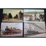 Twenty one old postcards, local scenes, French railway etc