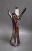 A large iridescent Art glass vase height 42cm