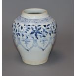 A Chinese late Ming blue and white baluster vase height 14cm