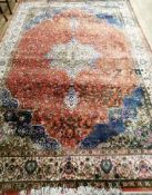 A Kashan red ground carpet 300 x 200cm