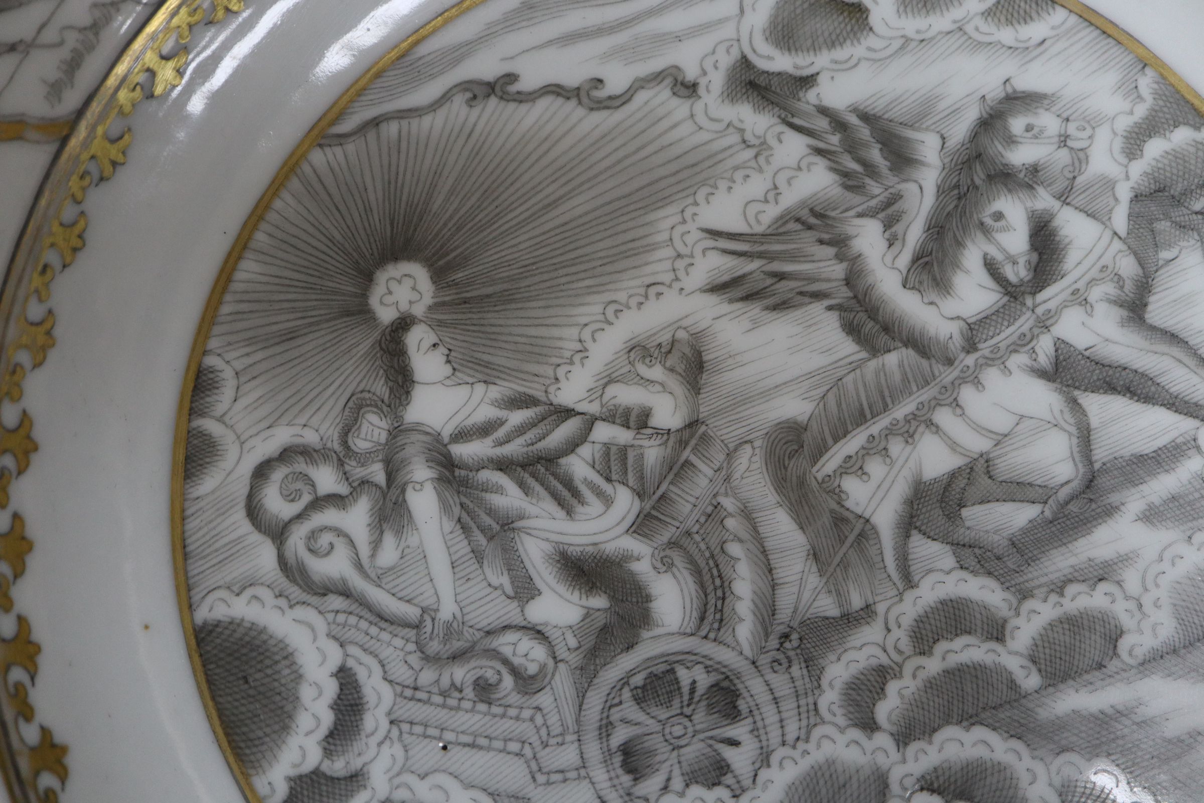 A Chinese grisaille plate diameter 23cm - Image 2 of 6