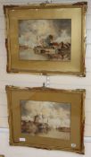 Louis Van Staaten (1859-1924) pair of watercolours, Monnikendam and Volendam, signed, 30 x 40cm