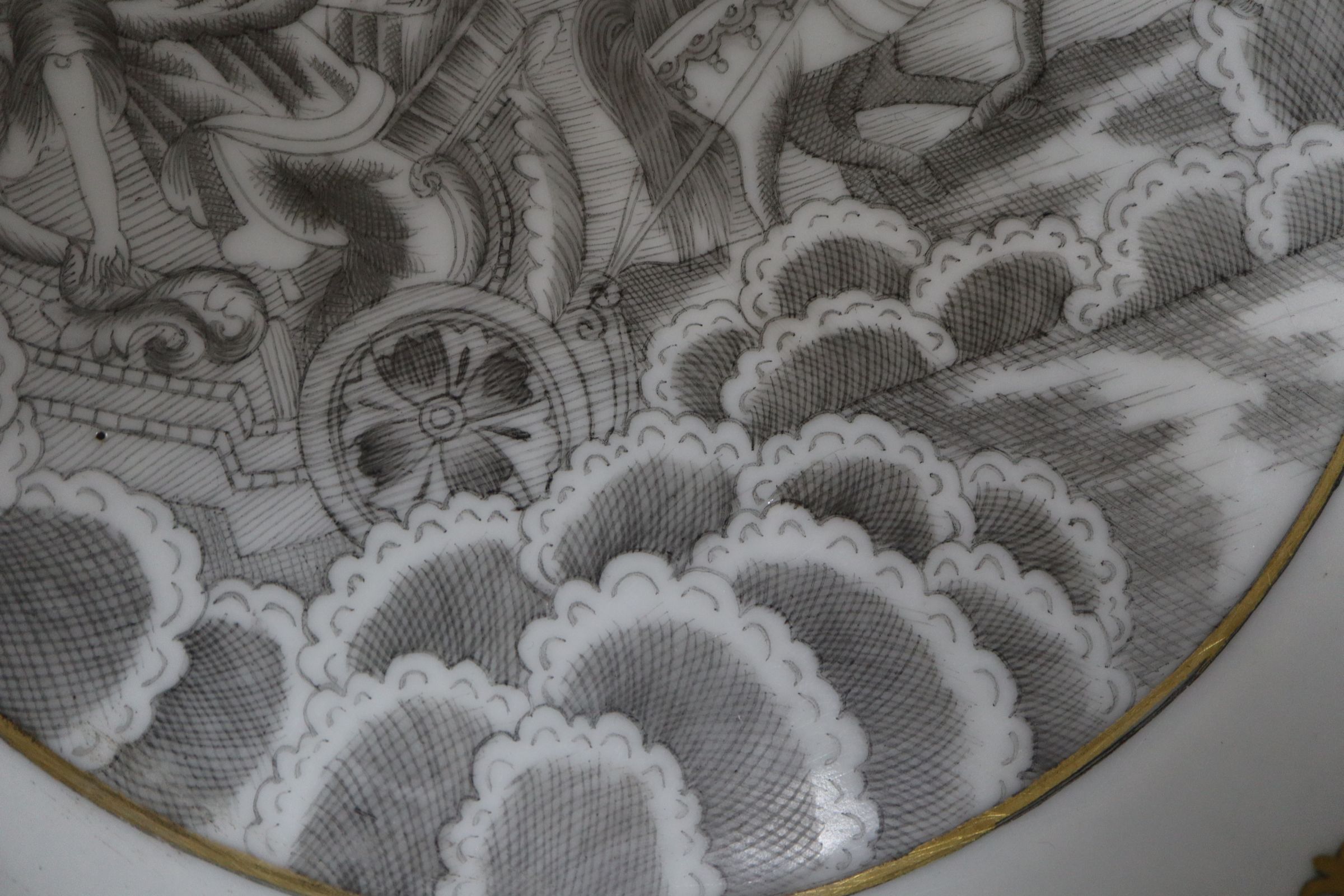 A Chinese grisaille plate diameter 23cm - Image 4 of 6