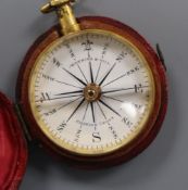 A 19th century Watkins & Hill cased gilt compass, c.1830