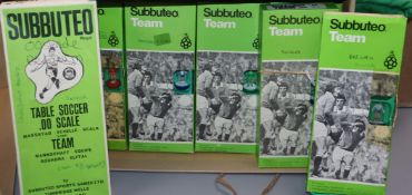 A collection of boxed Subbuteo, including 16 teams, VIP Cup Presentation Set, goals, etc.