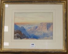 English School c.1900, watercolour, Middle Eastern mountain landscape, 25 x 35cm