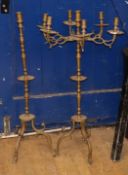 Two Judaica bronze candelabra/candlesticks, early 20th century Larger H.92cm