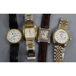 Four assorted gentleman's wrist watches.