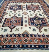 A Kelim geometric flat weave carpet 300 x 387cm