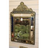 A 19th century French marginal plate wall mirror H.88cm