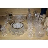 A quantity of assorted glassware tallest 34cm