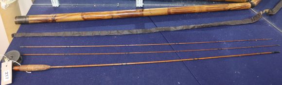 A Farlow split cane, one ounce, two piece, a two piece, exhibition fishing rod, (with a spare tip)