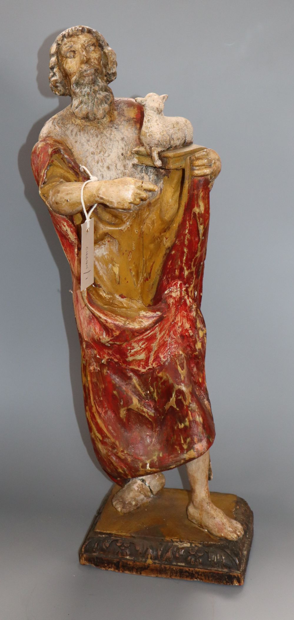An 18th/19th century carved painted figure of Moses