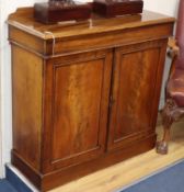 A Victorian flame mahogany chiffonier W.98cm