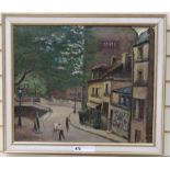 Gervais Baranger (French, Exh 1933-38) oil on canvas, Paris, Montmartre, Rue de l'Alreuvoir 18e (