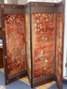 A 19th century Japanese four fold draught screen