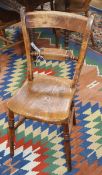 Four Windsor elm and beech elbow kitchen chairs