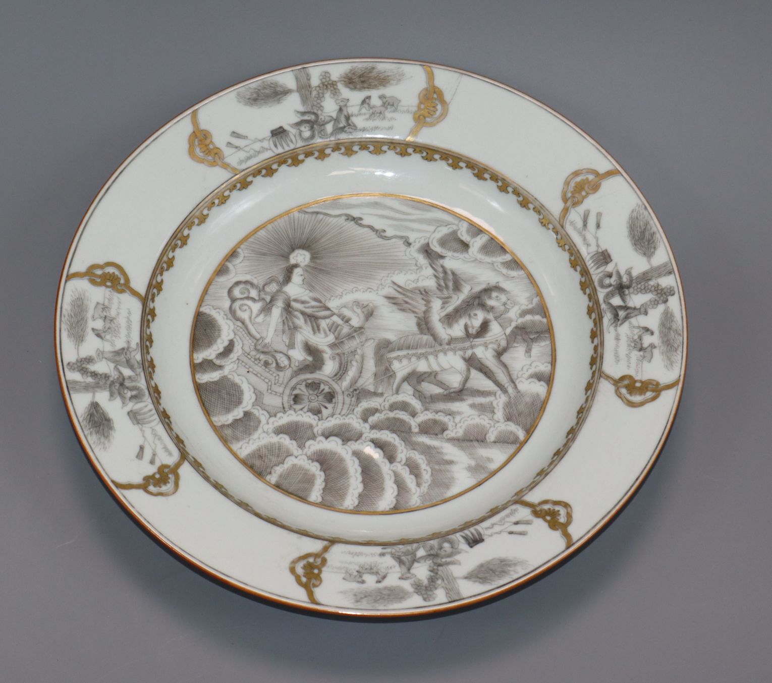 A Chinese grisaille plate diameter 23cm